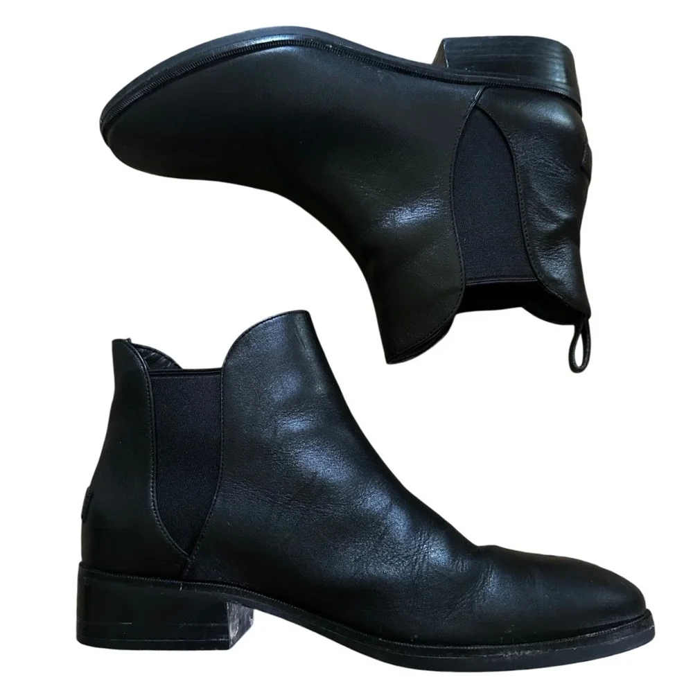 Cole Haan Black Leather Chelsea Ankle Boots Women's 8.5